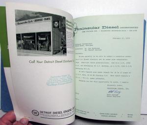 1969 1970 Detroit Diesel Power Plant Engines Sales Folder W/Price Quote