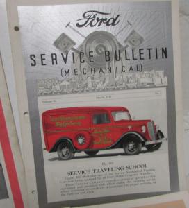 1935 Ford Service Bulletins Full Set Dealer Repair & Troubleshooting Updates