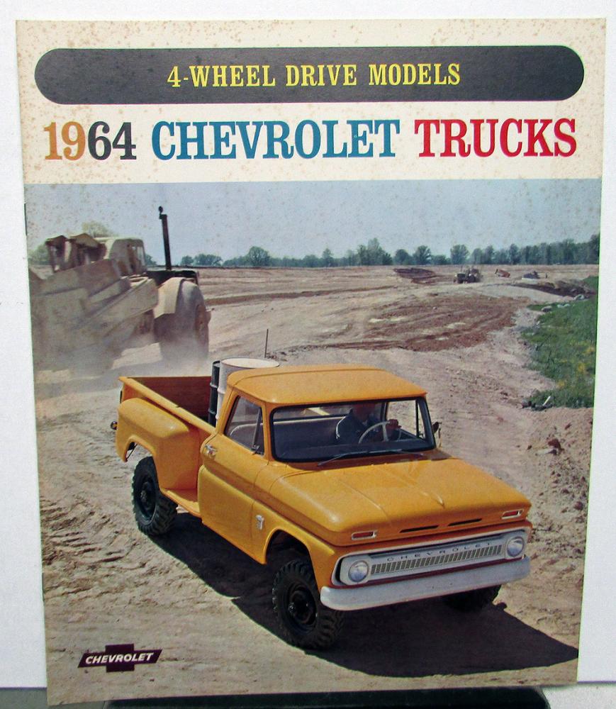 1964 Chevrolet Truck 4 Wheel Dr Pickup Suburban Chassis Cab Panel Sales Brochure