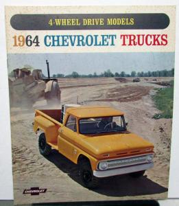1964 Chevrolet Truck 4 Wheel Dr Pickup Suburban Chassis Cab Panel Sales Brochure
