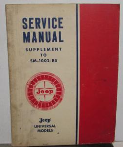 1965 Jeep Universal Dealer Service Shop Manual Supplement CJ-5 CJ-6 Original