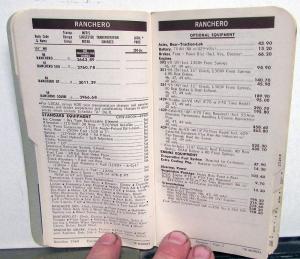 1970 Ford New Model Trucks Dealer Pocket Retail Price Salesmen Data Book Options