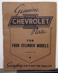 1916-1928 Chevrolet 4 Cylinder Models Parts Book Superior Capitol National Orig