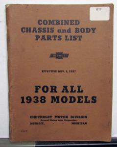 1938 Chevrolet All Models Chassis & Body Parts Book Series HA HB HC HD TA TB TC