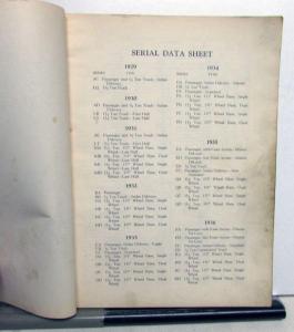1929-1936 Chevrolet Chassis Parts List Book Six Cylinder Models Original