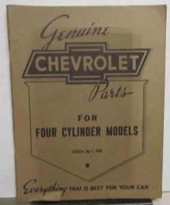1916-1928 Chevrolet Dealer Four Cylinder Models Parts Book Effective July 1940