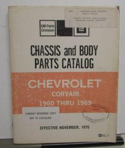 1960-1969 Chevrolet Corvair Dealer Parts Catalog Book Car Van Pickup Orig