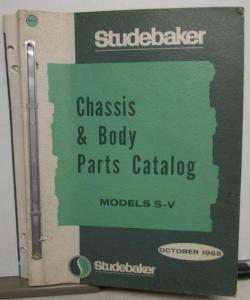1965 Studebaker Chassis Body Parts Catalog Book Models S &  V Commander Daytona