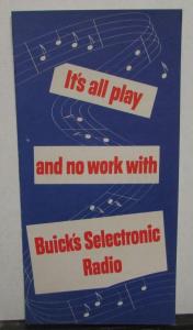 1951 Buick Dealer Sales Folder Selectronic Radio Toe Touch Tuning Original
