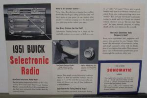 1951 Buick Dealer Sales Folder Selectronic Radio Toe Touch Tuning Original