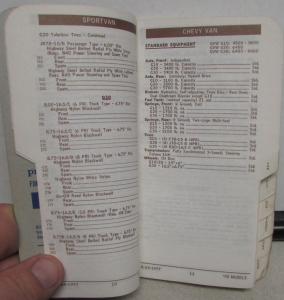 1978 Chevrolet Trucks Dealer Salesmen Pocket Price & Data Book Pickup Blazer Van