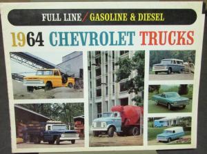 1964 Chevrolet Full Line Gas & Diesel Light Med Heavy Duty Trucks Sales Brochure