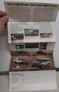 1977 Internatnational IH Scout II Traveler Terra SS II Dealer Sales Folder Orig