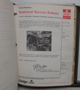 1973 Dodge Dealer Technical Service Bulletin Set Troubleshooting Repair Updates
