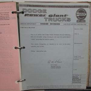1963 Dodge Cars 1964-66 Dodge Trucks Technical Service Bulletins 426 Ramcharger