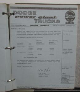 1963 Dodge Cars 1964-66 Dodge Trucks Technical Service Bulletins 426 Ramcharger
