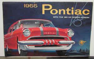 1955 Pontiac Dealer Sales Brochure Folder With 180 HP Strato Streak V8 Engine