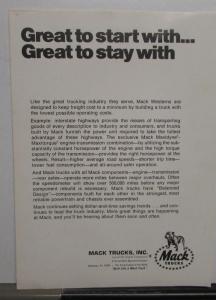 1970s 1980s Mack Westerns Truck Sales Folded Ad Proof