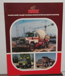 1980 Mack Truck Dealer Sales Brochure Construction Models Mixer Dump Flat Bed