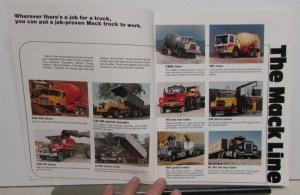 1980 Mack Truck Dealer Sales Brochure Construction Models Mixer Dump Flat Bed