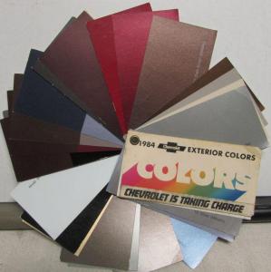 1984 Chevrolet Dealer Passenger Car Salesmen Pocket Paint Chip Colors Samples