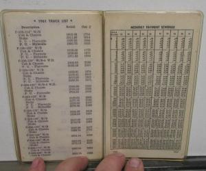 1961 Ford Dealer Salesmen Pocket Model Prices & Accessories Guide Car Truck