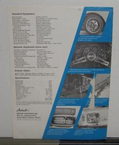 1969 Avanti II Dealer Sales Brochure Features Option Specifications