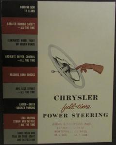 1952 Chrysler Full Time Power Steering Sales Brochure Original
