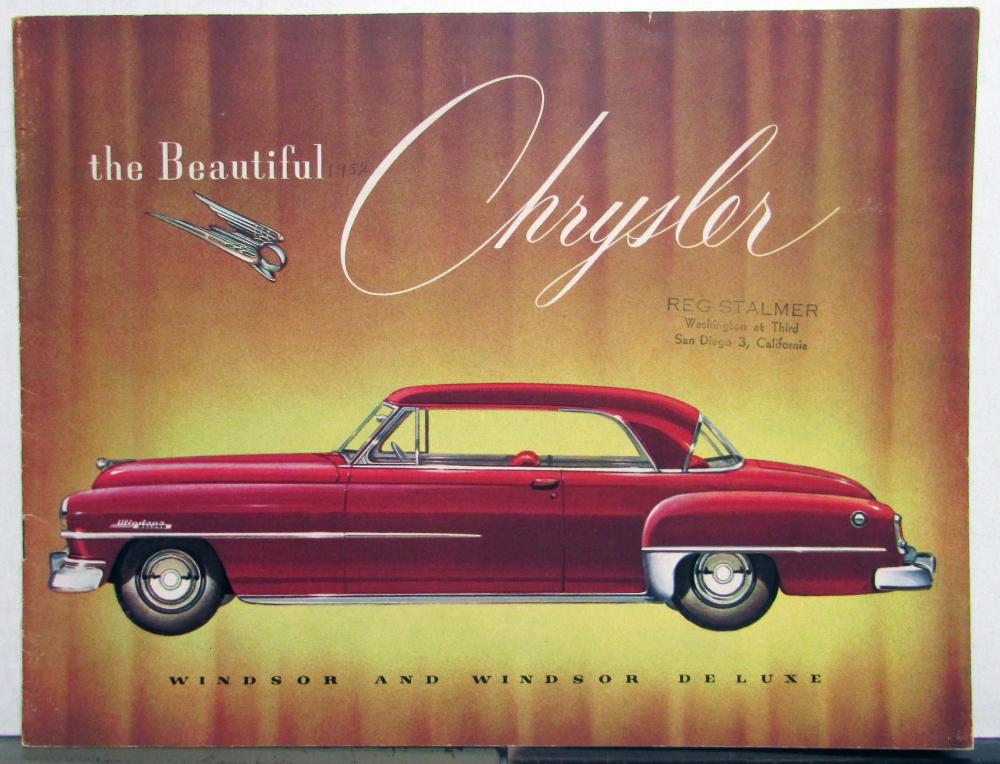 1952 Chrysler Windsor and Windsor Deluxe Sales Brochure Original