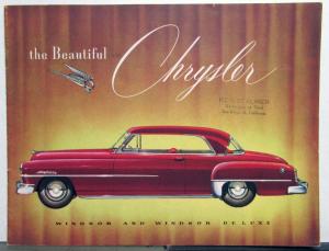 1952 Chrysler Windsor and Windsor Deluxe Sales Brochure Original