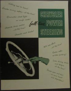 1953 Chrysler Full Time Power Steering Sales Brochure Original