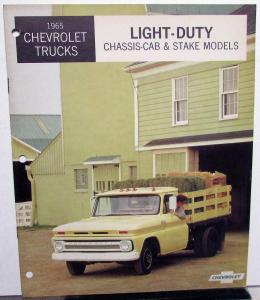 1965 Chevrolet Light Duty Chassis Cab Stake Truck Sales Brochure Original