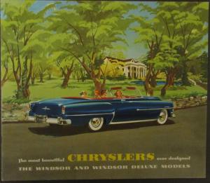 1953 Chrysler Windsor and Windsor Deluxe Models Color Sales Brochure Original