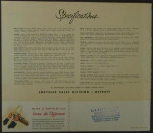 1953 Chrysler Windsor and Windsor Deluxe Models Color Sales Brochure Original