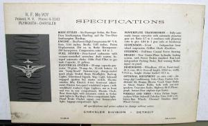 1956 Chrysler Imperial & Southampton Sales Brochure Original