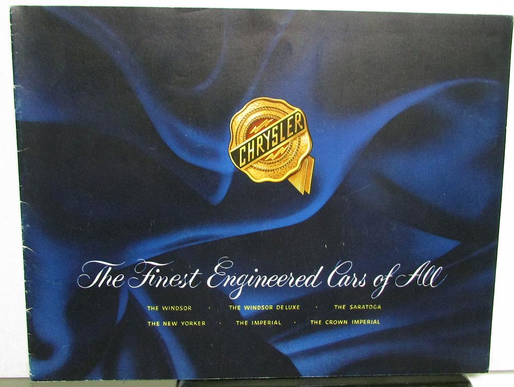 1952 Chrysler Windsor Saratoga New Yorker Imperial Color Sales Brochure