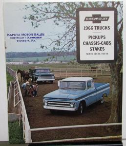 1966 Chevrolet Pickup Chassis Cab Stake C10 to 30 K10 to 20 Truck Brochure R1
