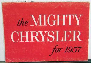 1957 Mighty Chrysler Pocket Accordion Sales Brochure Windsor Saratoga New Yorker