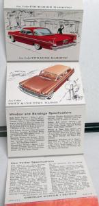 1957 Mighty Chrysler Pocket Accordion Sales Brochure Windsor Saratoga New Yorker