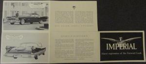 1957 Chrysler Imperial Crown Southampton Lebaron Sales Brochure