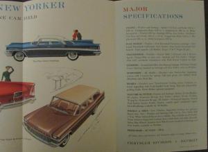 1957 Mighty Chrysler Windsor Saratoga New Yorker Color Original Sales Brochure