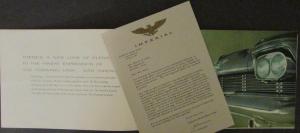 1958 Chrysler Imperial Southampton Crown Lebaron Sales Brochure With Letter