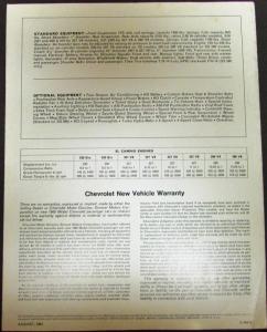 1968 Chevrolet El Camino Truck Dealer Sales Brochure Folder Original
