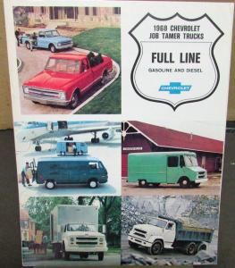 1968 Chevrolet Job Tamer Trucks Sales Brochure Full Line Gas Diesel Original