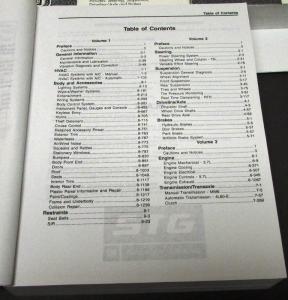 1998 Chevrolet Corvette C5 Shop Service Repair Manual Preliminary Set