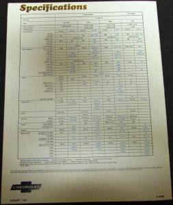 1969 Chevrolet Tilt Cabs Series 50 to 80 Truck Sales Brochure Original