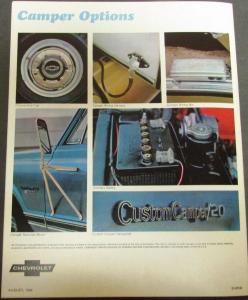 1969 Chevrolet Camper & RV Trucks Longhorn Pickup Van CS CE 10 20 Sales Brochure