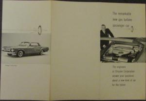1962 Chrysler Gas Turbine Passenger Car Dodge Turbo Dart Sales Brochure Folder