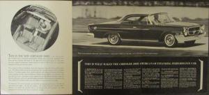 1962 Chrysler Performance Car 300H Sales Brochure Folder Original