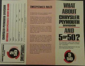1963 Chrysler Plymouth Warranty Sales Brochure Leaflet Sweepstakes Original